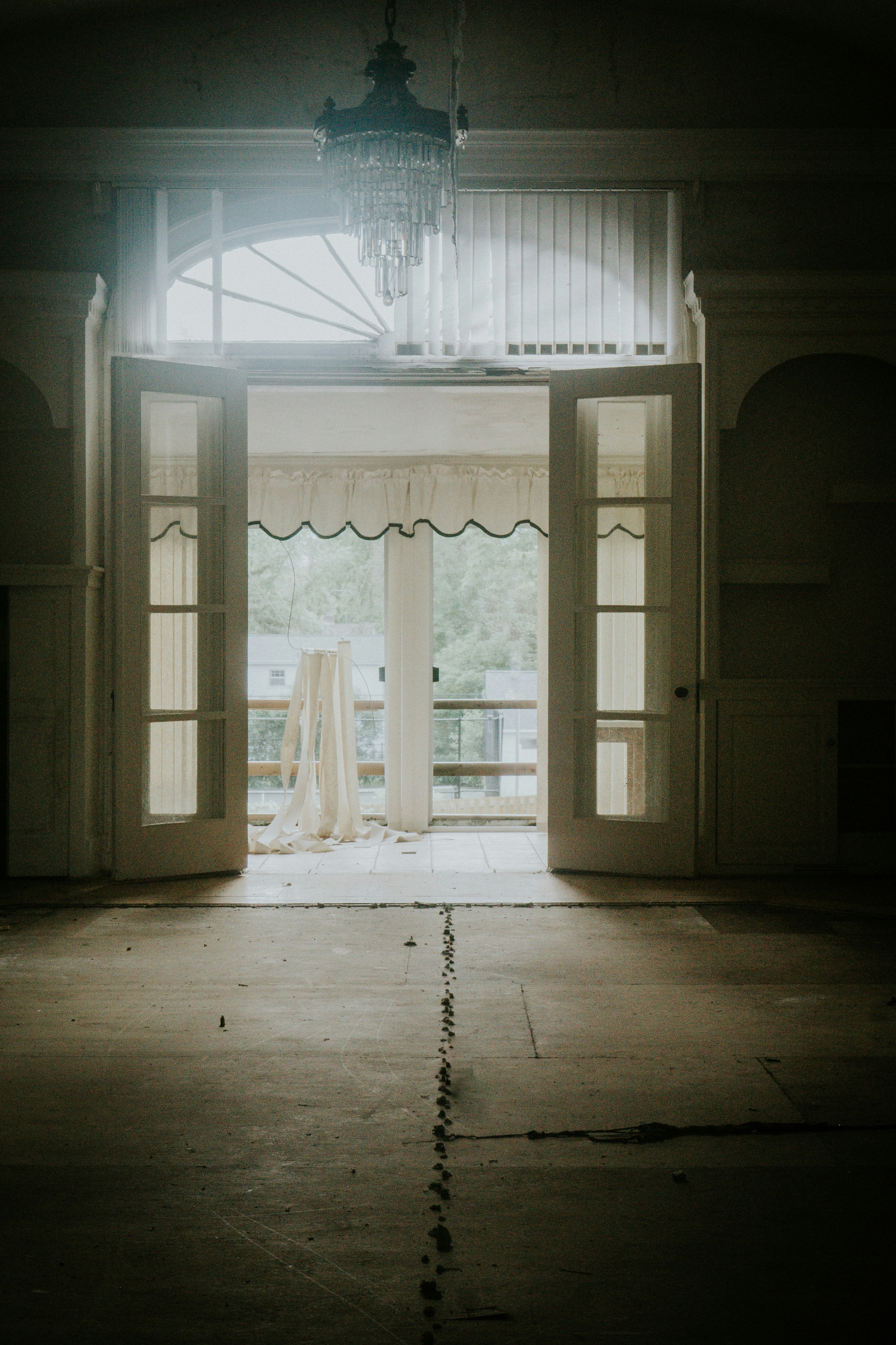 white wooden door